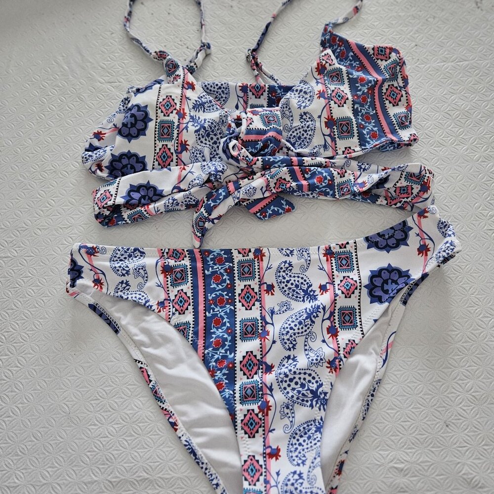 Wrap & tie convertible top bikini